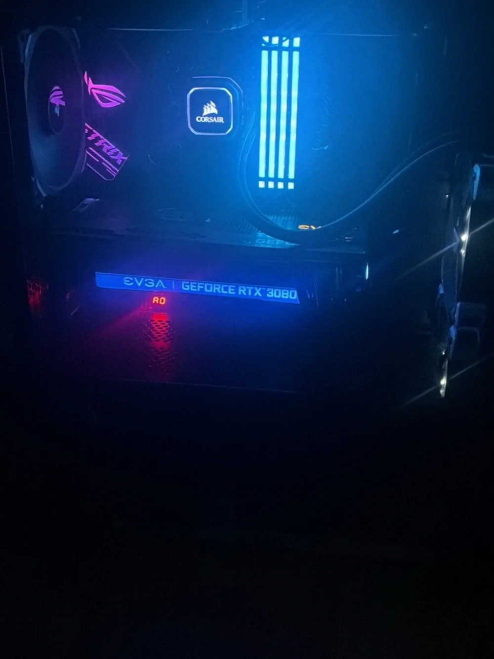 EVGA GeForce RTX 3080 with Blue and Pink RGB Accents